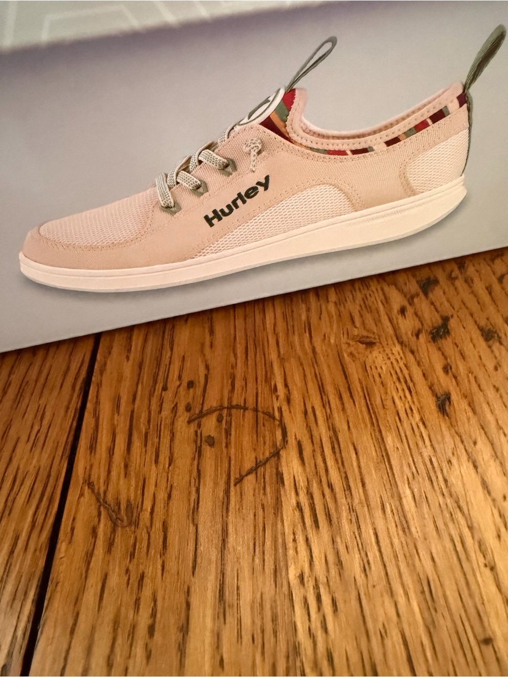 Hurley Women's Slip-On Sneaker in Light Pink and White They Run Small Fits 9